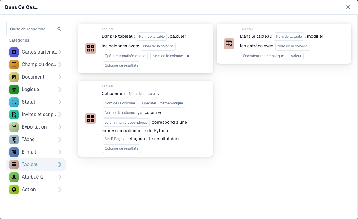 Workflow Builder card category