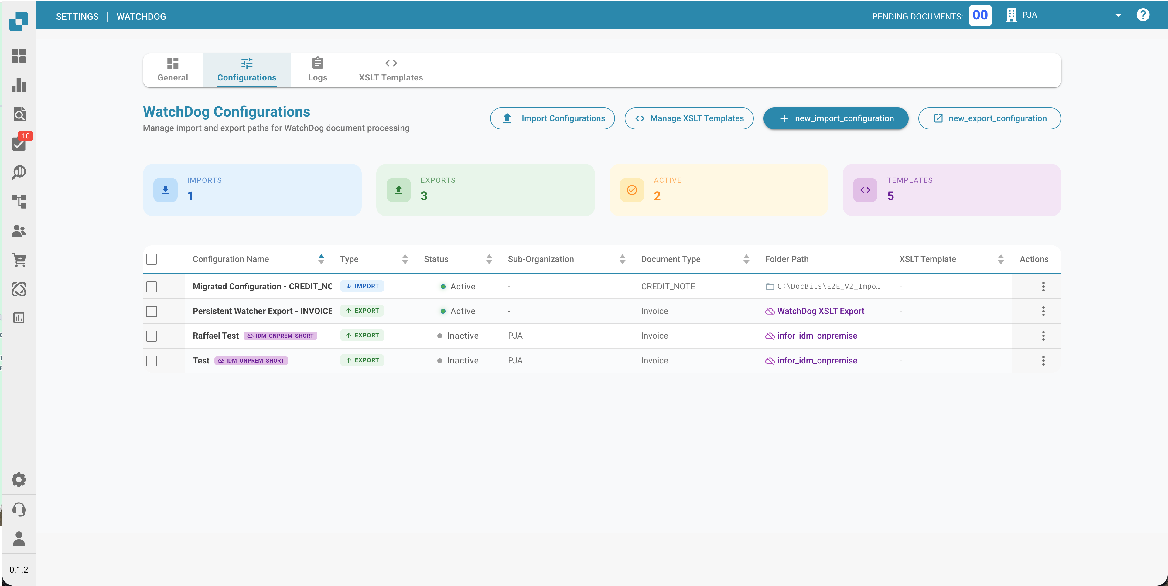 Paramètres généraux de WatchDog