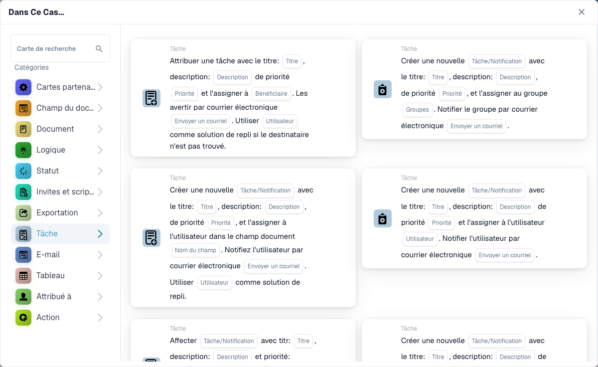 Workflow Builder card category