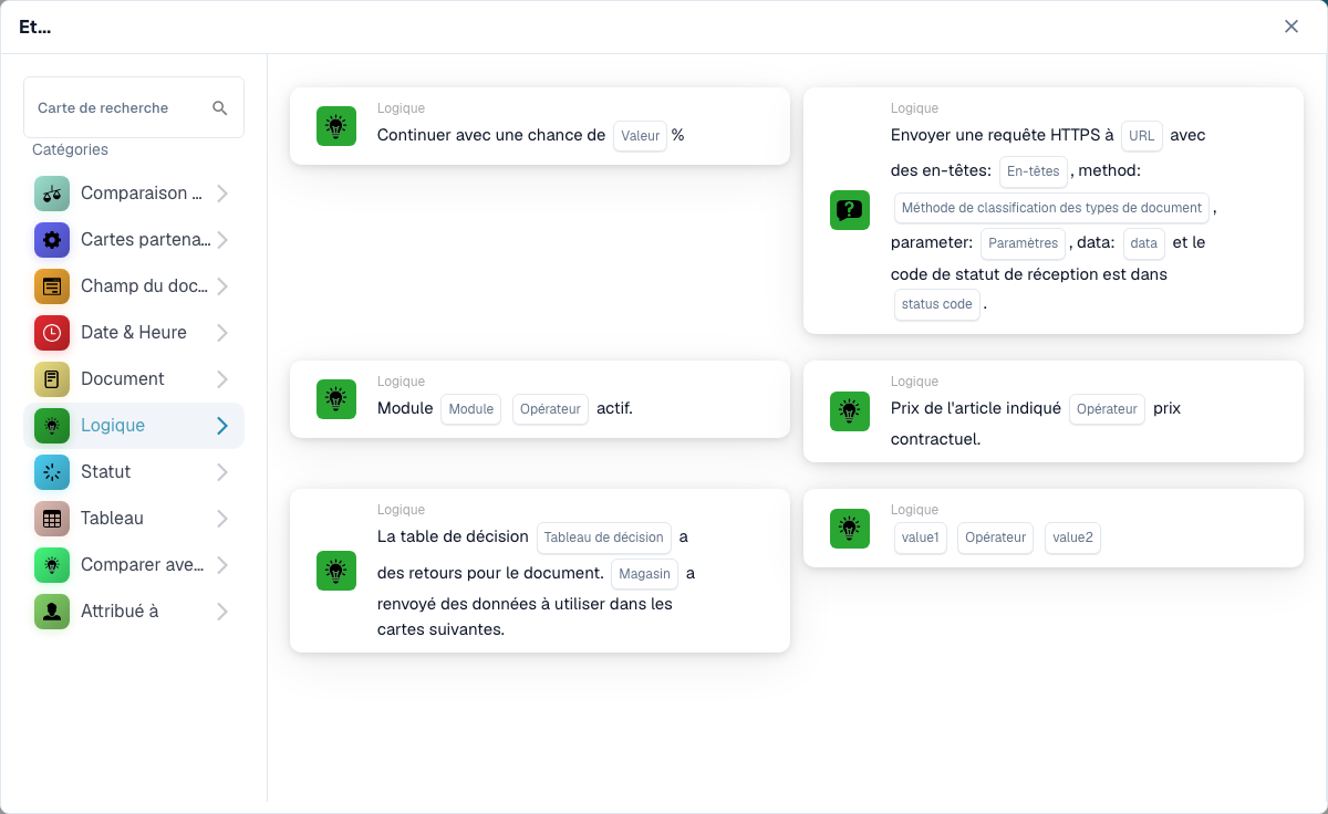 Workflow Builder card category