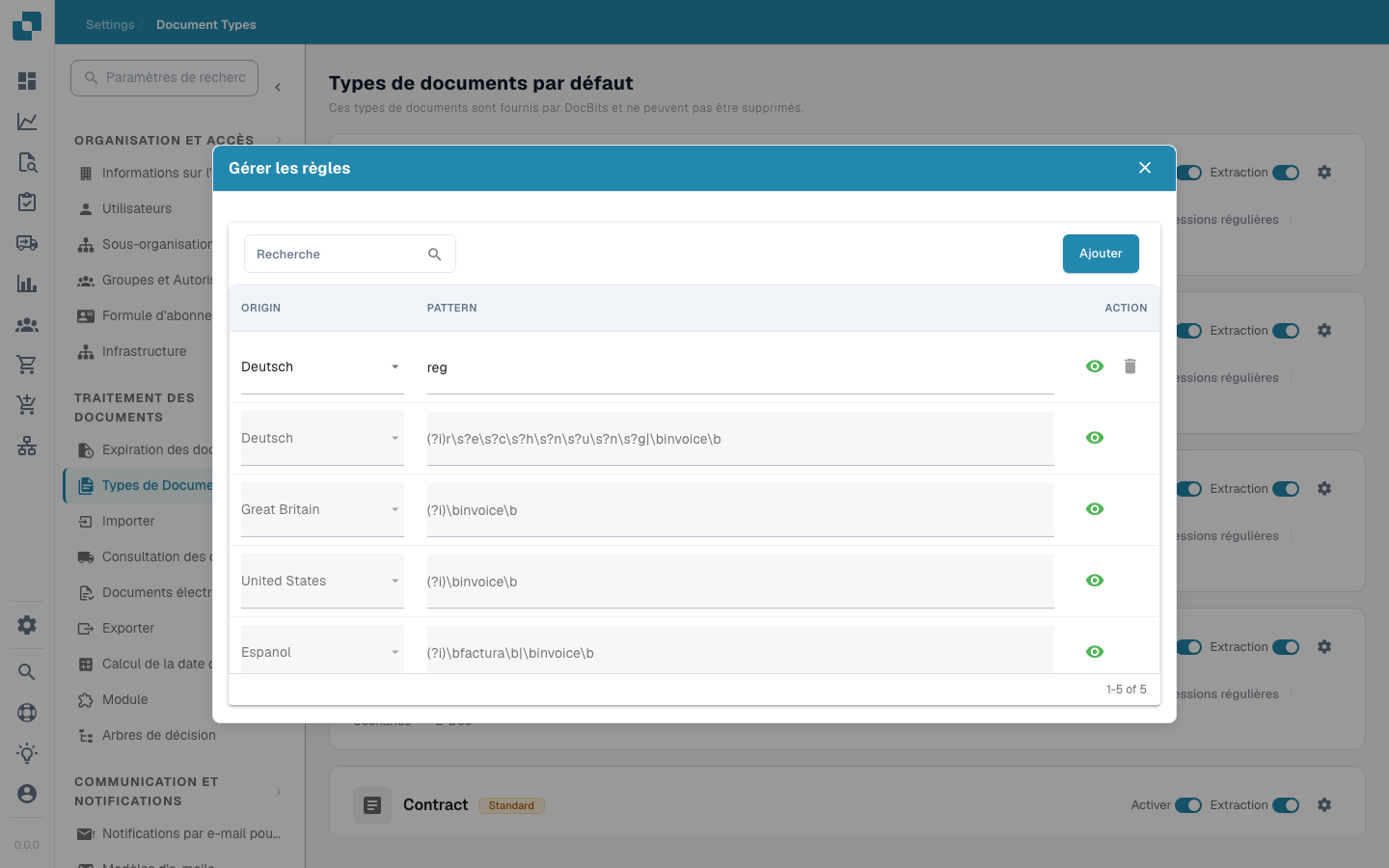 Docbits Regex Management