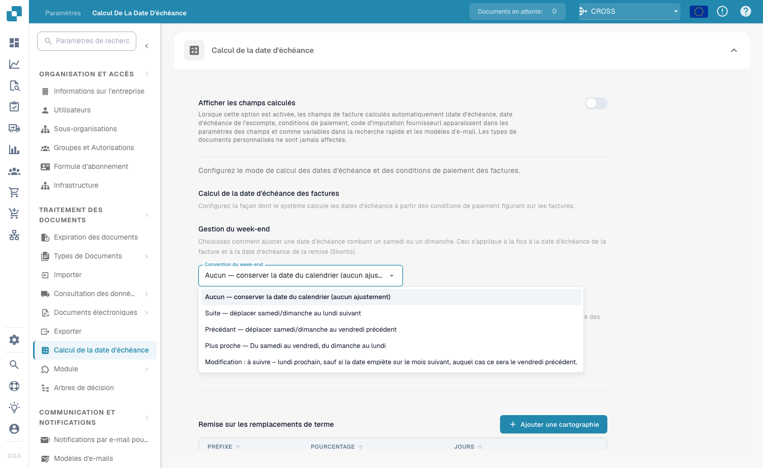 Options de convention de week-end
